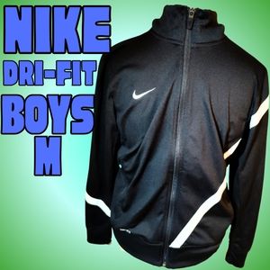 Boys M Nike Black & White Zip-up Dri-Fit Sweatshirt